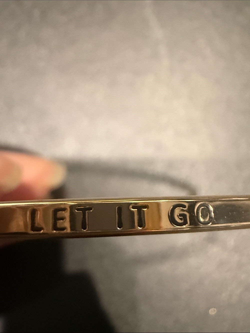 Let It Go Gold Inspirational Cuff Bracelet